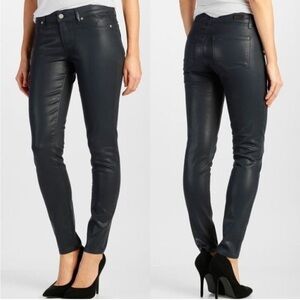 Paige ‘Verdugo’ Deep Lagoon Silk Coated Jeans